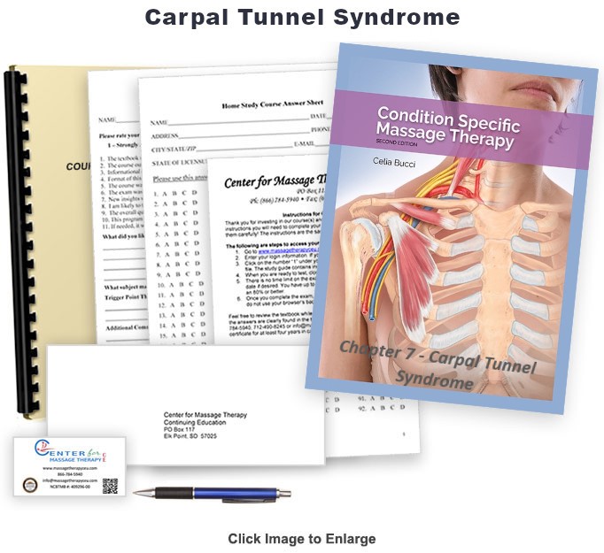 The NCBTMB approved 1 CE hour Carpal Tunnel Syndrome home study course will introduce you to treating clients with symptoms of carpal tunnel syndrome.